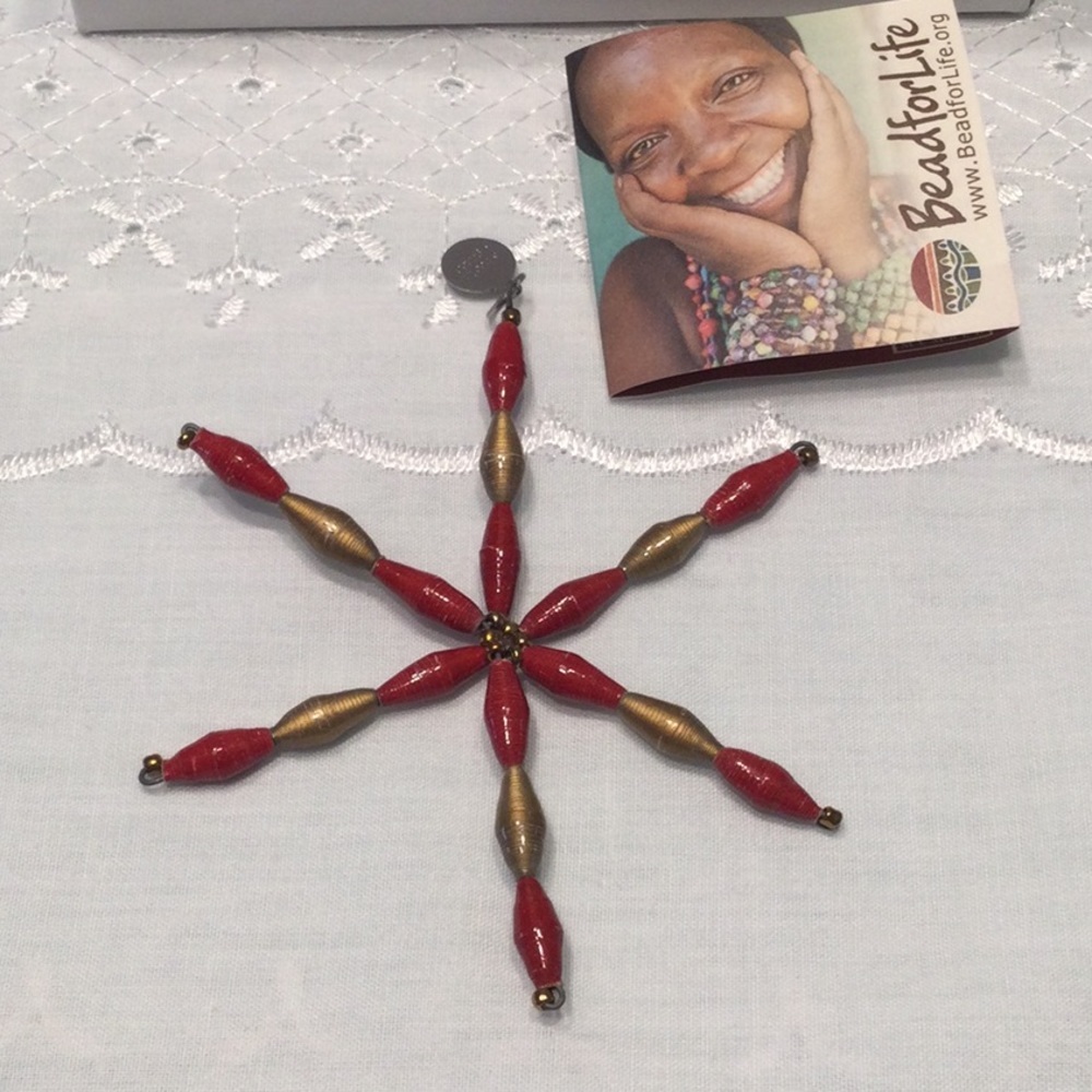 BeadforLife Star Ornament Made in Uganda NIB​